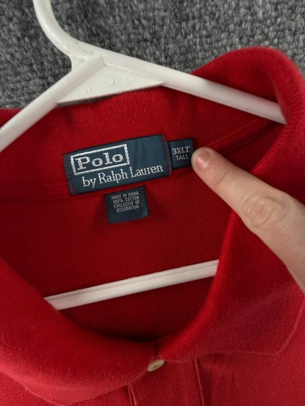 Polo Ralph Lauren Red Big Polo Shirt Short Sleeve Knit Mesh 3XLT Tall Cotton
